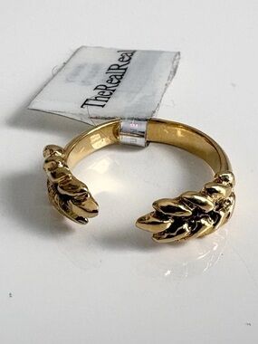 Aurélie Bidermann Double Wheat Open Toi Et Moi 18K Yellow Gold Plated Ring 5.25